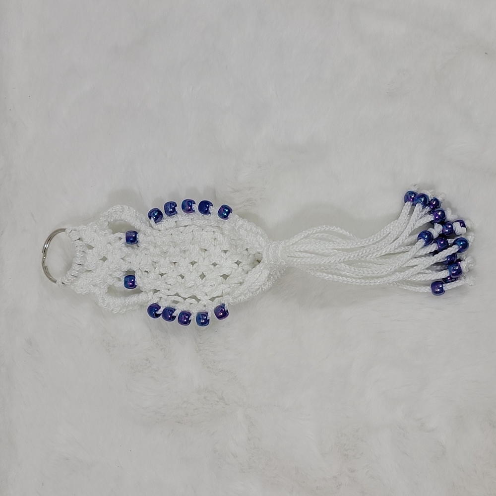 Macrame Owl KeyChain Purple - Picture 4 of 4